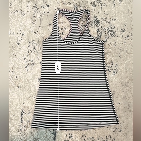 Lululemon Cool Racerback Narrow Bold Stripe Black Angel Wing - Picture 3 of 4